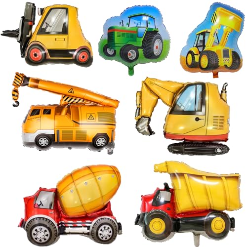 Koboko Bagger Ballon, 7 Stück XXL Bulldozer Ballons Geburtstag, Traktor Luftballon Geburtstagsdeko,Bagger Luftballons Baustelle Deko Geburtstag Junge, Folienballon Traktor für Auto Thema Party Deko Koboko Bagger Ballon, 7 Stück XXL Bulldozer Ballons Geburtstag, Traktor Luftballon Geburtstagsdeko,Bagger Luftballons Baustelle Deko Geburtstag Junge, Folienballon Traktor für Auto Thema Party Deko von Koboko