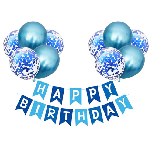 KOBOKO Luftballons Geburtstag Set, Geburtstagsdeko Blau Luftballons Happy Birthday Deko Banner, Blau Ballons Geburtstag Deko Junge, Konfetti Luftballon Blauen Geburtstagsdeko Junge Partydeko Kinder KOBOKO Luftballons Geburtstag Set, Geburtstagsdeko Blau Luftballons Happy Birthday Deko Banner, Blau Ballons Geburtstag Deko Junge, Konfetti Luftballon Blauen Geburtstagsdeko Junge Partydeko Kinder von Koboko