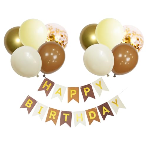 KOBOKO Luftballons Geburtstag Set, Braun Geburtstagsdeko Luftballons Beige Happy Birthday Girlande, Ballon Beige Party Deko Geburtstag, Konfetti Ballons Gold Happy Birthday Deko, Birthday Balloons KOBOKO Luftballons Geburtstag Set, Braun Geburtstagsdeko Luftballons Beige Happy Birthday Girlande, Ballon Beige Party Deko Geburtstag, Konfetti Ballons Gold Happy Birthday Deko, Birthday Balloons von Koboko