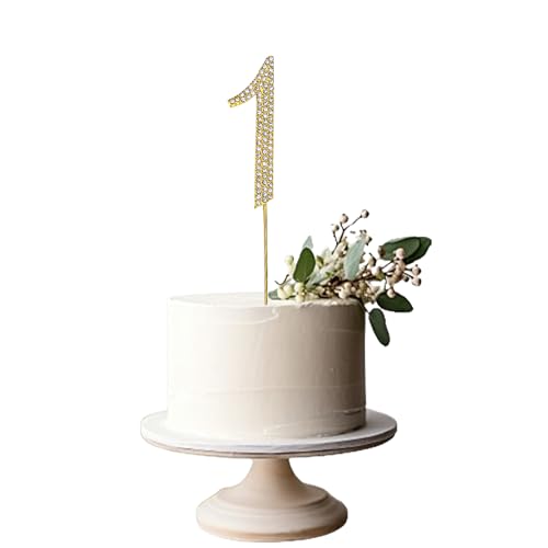 KOBOKO Cake Topper 1. Geburtstag, Diamant Cake Topper, Hochzeitstag, Tortendeko Geburtstag, 1 Geburtstag Deko, Geeignet für Geburtstagsdekoration, Hochzeitsfeierdekoration, Jubiläum von Koboko