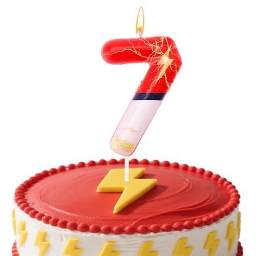 KOBOKO Blitz Kerze 7 Geburtstag Junge Mädchen, Cartoon Geburtstagskerzen Zahlen 7, Rot Weiß Kerzen Geburtstag 7 Jahre Junge, Anime Themen Tortenkerzen 7, Zahlen Kerzen 7 Geburtstage Kinder Party KOBOKO Blitz Kerze 7 Geburtstag Junge Mädchen, Cartoon Geburtstagskerzen Zahlen 7, Rot Weiß Kerzen Geburtstag 7 Jahre Junge, Anime Themen Tortenkerzen 7, Zahlen Kerzen 7 Geburtstage Kinder Party von Koboko
