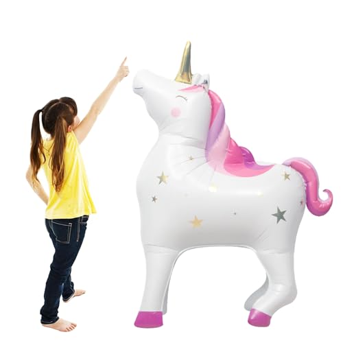 KOBOKO Luftballon Einhorn Deko Kindergeburtstag, Stehend Einhorn Folienballon Geburtstagsdeko, Einhorn Luftballon Geburtstag Deko Mädchen, Unicorn Deko Rosa Ballons Geburtstag Einhorn Party Deko von Koboko