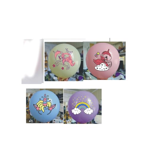 KOBOKO Einhorn-Luftballons, 16 Stück in 4 Designs, Regenbogen-Partydekorationen KOBOKO Einhorn-Luftballons, 16 Stück in 4 Designs, Regenbogen-Partydekorationen von Koboko