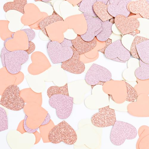 KOBOKO Herz Konfetti Hochzeit, 100 Stück Herzkonfetti Groß, Konfetti Hochzeit, Glitzer Konfetti Geburtstag Tischdeko, Herz Deko Confetti für Hochzeit,Valentinstag,Verlobung,Heiratsantrag (Rosa) von Koboko
