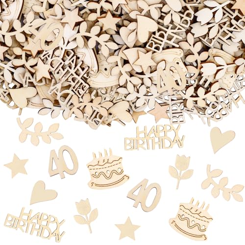 KOBOKO Holz Konfetti 40. Geburtstag, 120 Stück Streudeko für Männer Frauen, Tischdeko, Confetti, 30. Geburtstag Mann Frau, 40er Deko KOBOKO Holz Konfetti 40. Geburtstag, 120 Stück Streudeko für Männer Frauen, Tischdeko, Confetti, 30. Geburtstag Mann Frau, 40er Deko von Koboko