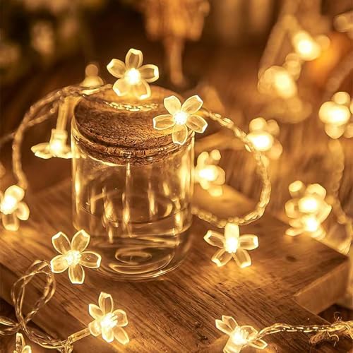 KOBOKO Lichterkette Blumen, 3M 20 LED Blumen Lichterkette, Kirschblüten Lichterketten Batteriebetrieben, Warme Farbe Dekorative Lichter für Garten, Hochzeit, Innen, Außen, Terrasse, Bäume, Partysdeko KOBOKO Lichterkette Blumen, 3M 20 LED Blumen Lichterkette, Kirschblüten Lichterketten Batteriebetrieben, Warme Farbe Dekorative Lichter für Garten, Hochzeit, Innen, Außen, Terrasse, Bäume, Partysdeko von Koboko