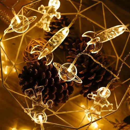 KOBOKO Lichterkette Kinderzimmer, 1,5M 10LED Astronaut Raumschiff Rakete Lichterkette Innen, Weltraum Deko Lichterkette Kinder, Lichterkette Batteriebetrieben für Garten Geburtstagsparty Zimmer Deko KOBOKO Lichterkette Kinderzimmer, 1,5M 10LED Astronaut Raumschiff Rakete Lichterkette Innen, Weltraum Deko Lichterkette Kinder, Lichterkette Batteriebetrieben für Garten Geburtstagsparty Zimmer Deko von Koboko