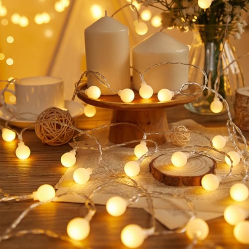 KOBOKO Lichterkette Kugel, 3M 20 LED Lichterkette Innen Außen, Globe Lichterkette Batteriebetrieben, Dekorative Lichter für Kinderzimmer, Garten, Party Deko, Hochzeit, Balkon, Weihnachtsbeleuchtung KOBOKO Lichterkette Kugel, 3M 20 LED Lichterkette Innen Außen, Globe Lichterkette Batteriebetrieben, Dekorative Lichter für Kinderzimmer, Garten, Party Deko, Hochzeit, Balkon, Weihnachtsbeleuchtung von Koboko