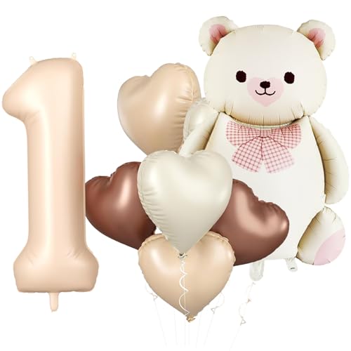 KOBOKO Bär Geburtstagsdeko 1 Jahr Mädchen, Ballon Deko 1. Geburtstag Mädchen Junge, Bären Geburtstag Deko Luftballons 1 Jahr, Herz Folienballon 1 Geburtstag Mädchen, Erster Geburtstag Mädchen Deko KOBOKO Bär Geburtstagsdeko 1 Jahr Mädchen, Ballon Deko 1. Geburtstag Mädchen Junge, Bären Geburtstag Deko Luftballons 1 Jahr, Herz Folienballon 1 Geburtstag Mädchen, Erster Geburtstag Mädchen Deko von Koboko