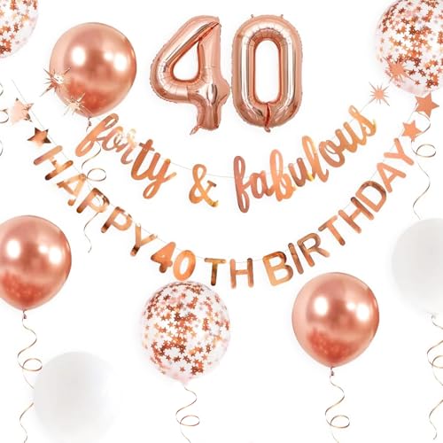 KOBOKO Luftballon 40. Geburtstag Roségold, Luftballons 40 Geburtstag Frau Rosegold Weiß, Geburtstagsdeko 40 Jahr Frauen, Happy Birthday Banner Folienballon 40, Konfetti Ballons Deko 40. Geburtstag KOBOKO Luftballon 40. Geburtstag Roségold, Luftballons 40 Geburtstag Frau Rosegold Weiß, Geburtstagsdeko 40 Jahr Frauen, Happy Birthday Banner Folienballon 40, Konfetti Ballons Deko 40. Geburtstag von Koboko