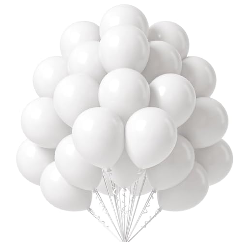 KOBOKO Luftballons Weiß, 50 Stk 12 Zoll Weiße Luftballons, Weiße Ballons Hochzeit, Weisse Luftballon Hochzeit Deko, Latex Helium Luftballons Weiße Deko für Geburtstagsdeko, Hochzeitsdeko, Brautparty KOBOKO Luftballons Weiß, 50 Stk 12 Zoll Weiße Luftballons, Weiße Ballons Hochzeit, Weisse Luftballon Hochzeit Deko, Latex Helium Luftballons Weiße Deko für Geburtstagsdeko, Hochzeitsdeko, Brautparty von Koboko