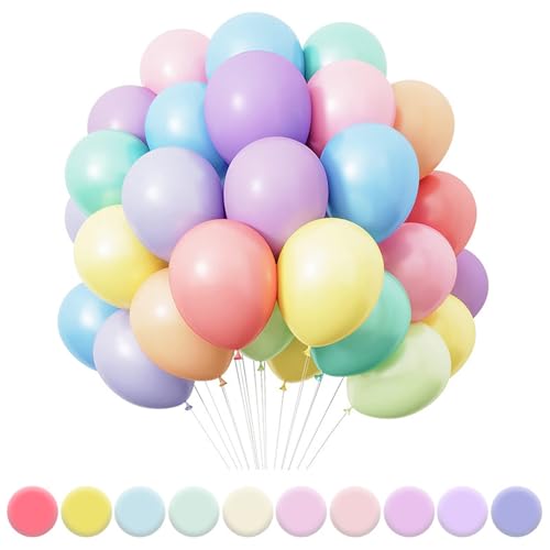 KOBOKO Luftballon Girlande, 100 Stk Pastell Ballon Girlande Geburtstag Mädchen, Bunt Helium Ballons Party Deko, Luftballons Pastellfarben Hochzeitsdeko, Latex Ballons für Baby Shower Verlobung Deko von Koboko