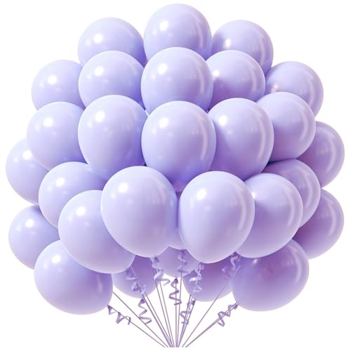 KOBOKO Pastell Luftballons Lila Geburtstagsdeko, 100 Stk 10 Zoll Luftballon Lila Pastellfarben, Violett Ballons Geburtstag, HellLila Luftballons Girlande für Mädchen Frauen Babyparty Hochzeit Deko von Koboko
