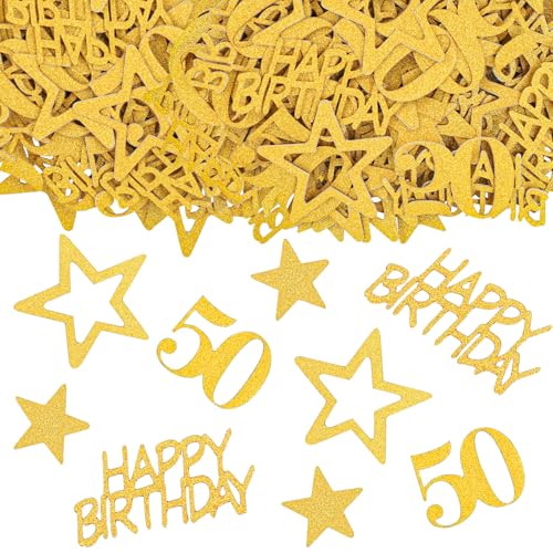 KOBOKO Tischdeko 50. Geburtstag, 100 Stück Konfetti Gold, Confetti Deko für Frau Mann, Geburtstagsdeko 50 Jahre KOBOKO Tischdeko 50. Geburtstag, 100 Stück Konfetti Gold, Confetti Deko für Frau Mann, Geburtstagsdeko 50 Jahre von Koboko