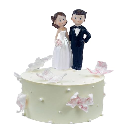 KOBOKO Tortenfigur Hochzeit, Brautpaar Figuren Torte Tortenaufsatz, Hochzeitsfiguren Brautpaar, Geschenk Ornamente für Wedding Trauung, Cake Topper Hochzeitit von Koboko