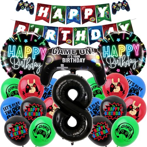 KOBOKO Videospiel Geburtstagsdeko 8 Jahre Junge, Gaming Deko Folienballon Deko 8. Geburtstag Junge, Luftballons Geburtstagsdeko Jungen 8 Jahre Gamer Deko, Geburtstag Deko Junge Ballon für Spiel Party KOBOKO Videospiel Geburtstagsdeko 8 Jahre Junge, Gaming Deko Folienballon Deko 8. Geburtstag Junge, Luftballons Geburtstagsdeko Jungen 8 Jahre Gamer Deko, Geburtstag Deko Junge Ballon für Spiel Party von Koboko