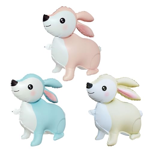 KOBOKO Hase Walking Tier Folienballon, 3 Stk Stehen Hase Luftballon Osterdeko, Osterhase Ballon Geburtstag Deko, Kaninchen Ballons Ostern Party Deko, Hase Ballon Tiere Häschenparty Kindergeburtstag KOBOKO Hase Walking Tier Folienballon, 3 Stk Stehen Hase Luftballon Osterdeko, Osterhase Ballon Geburtstag Deko, Kaninchen Ballons Ostern Party Deko, Hase Ballon Tiere Häschenparty Kindergeburtstag von Koboko
