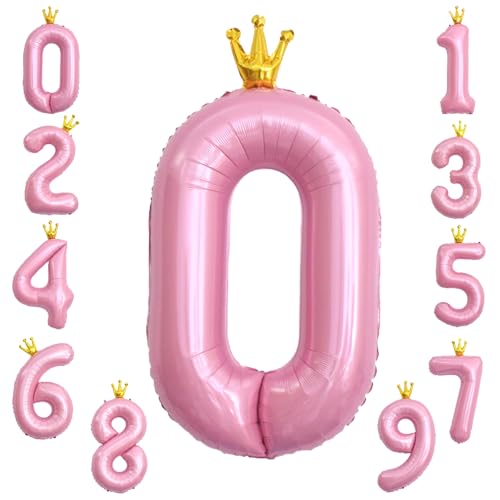 KOBOKO Zahlen Luftballon 0 Rosa, 40 Zoll Zahl 0 Ballon Geburtstag, Riesen Folienballon 0 Zahlenballon, Luftballons Geburtstag Mädchen mit Krone, Rosa Helium Ballons für Geburtstag Jahrestag Party Deko KOBOKO Zahlen Luftballon 0 Rosa, 40 Zoll Zahl 0 Ballon Geburtstag, Riesen Folienballon 0 Zahlenballon, Luftballons Geburtstag Mädchen mit Krone, Rosa Helium Ballons für Geburtstag Jahrestag Party Deko von Koboko