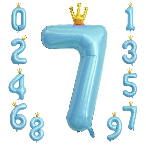 KOBOKO Zahlen Luftballon 7 Blau, 40 Zoll Riesen Folienballon 7, Helium Ballons Geburtstag 7 Jahre Junge, Ballon 7 Kindergeburtstag Deko Junge, Luftballons Zahlen 7 mit Krone für Geburtstag Party Deko KOBOKO Zahlen Luftballon 7 Blau, 40 Zoll Riesen Folienballon 7, Helium Ballons Geburtstag 7 Jahre Junge, Ballon 7 Kindergeburtstag Deko Junge, Luftballons Zahlen 7 mit Krone für Geburtstag Party Deko von Koboko