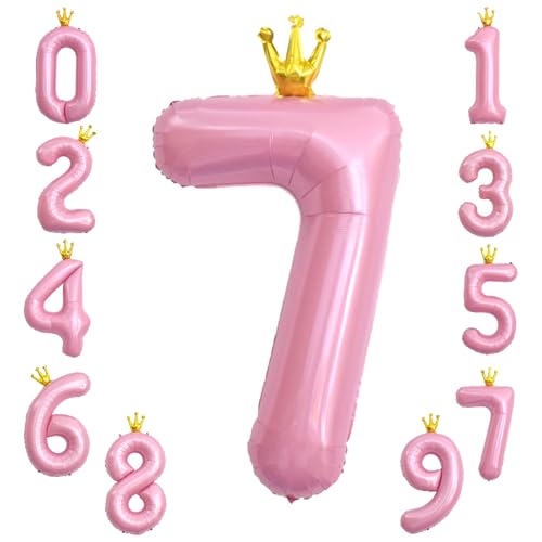 KOBOKO Zahlen Luftballon 7 Rosa, 40 Zoll Riesen Folienballon 7, Zahl Luftballon 7 Jahre Mädchen, Ballon 7 Geburtstag, Luftballons 7. Geburtstag, Helium Ballons 7 mit Krone für Geburtstag Party Deko KOBOKO Zahlen Luftballon 7 Rosa, 40 Zoll Riesen Folienballon 7, Zahl Luftballon 7 Jahre Mädchen, Ballon 7 Geburtstag, Luftballons 7. Geburtstag, Helium Ballons 7 mit Krone für Geburtstag Party Deko von Koboko