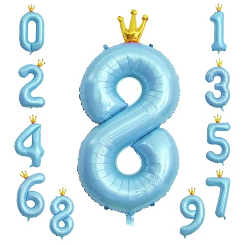 KOBOKO Zahlen Luftballon 8 Blau, 40 Zoll Folienballon, Zahlenballon Deko für Junge, Luftballons 8. Geburtstag, Ballons 8 Jahre, Zahl Ballon für Party KOBOKO Zahlen Luftballon 8 Blau, 40 Zoll Folienballon, Zahlenballon Deko für Junge, Luftballons 8. Geburtstag, Ballons 8 Jahre, Zahl Ballon für Party von Koboko