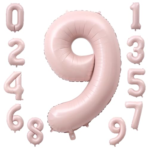 KOBOKO Zahlen Luftballon 9 Rosa, 40 Zoll Folienballon 9, Pastell Rosa Luftballon 9 Jahre Mädchen, Zahlen Ballon 9. Geburtstag Mädchen, Zahl 9 Helium Ballons, Luftballons Pink für Geburtstag Party Deko KOBOKO Zahlen Luftballon 9 Rosa, 40 Zoll Folienballon 9, Pastell Rosa Luftballon 9 Jahre Mädchen, Zahlen Ballon 9. Geburtstag Mädchen, Zahl 9 Helium Ballons, Luftballons Pink für Geburtstag Party Deko von Koboko