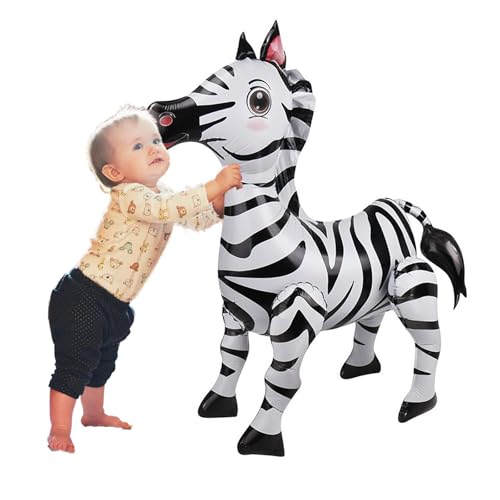 KOBOKO Zebra Luftballon, XXL Folienballon für Tiere Geburtstag, Kindergeburtstag Deko Junge Mädchen, Stehend Helium Ballon für Dschungel Deko von Koboko