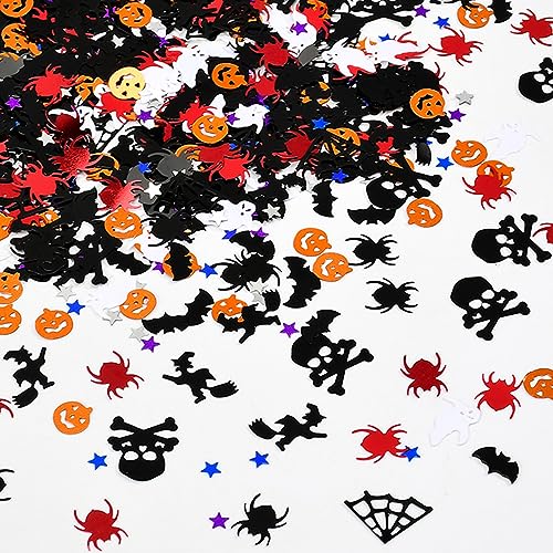 KOBOKO 800 Stück Halloween Party Confetti,Halloween Konfetti Tisch Dekotisch Deko Kürbisse Spinnen Fledermäuse Hexen Schädel Netze Geist Halloween Tisch Konfetti für Halloween Party Dekorationen von Koboko