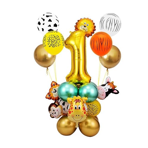 Wild One Geburtstag Deko,1 Geburtstag Junge Mädchen,Säulen-Tierballon-Set,Luftballon Tiere,Deko 1. Geburtstag,Kindergeburtstag Deko für Geburtstagsdeko,BabyParty,Wild One Geburtstag Deko,Babyshower von Koboko