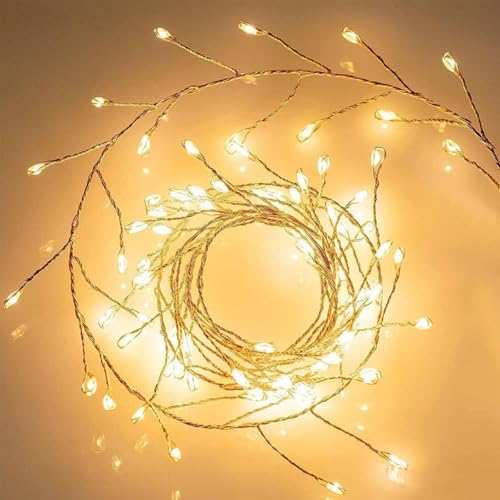 KOBOKO Feuerwerkskörper Lichterkette Innen Außen, 1,5M 50 LED Lichterkette, Warmweiß Lichterketten Batteriebetrieben, Dekorative Lichter für Schlafzimmer,Garten,Weihnachten,Hochzeit,Party Dekoration von Koboko
