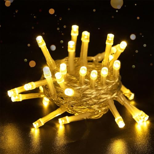 Koboko 4 Stk LED Lichterkette, 3M 20 LED Lichterkette Innen Außen Warmweiß, Lichterketten Batteriebetrieben, Dekorative Lichter für Schlafzimmer, Garten, Weihnachten, Hochzeit, Party Dekoration von Koboko