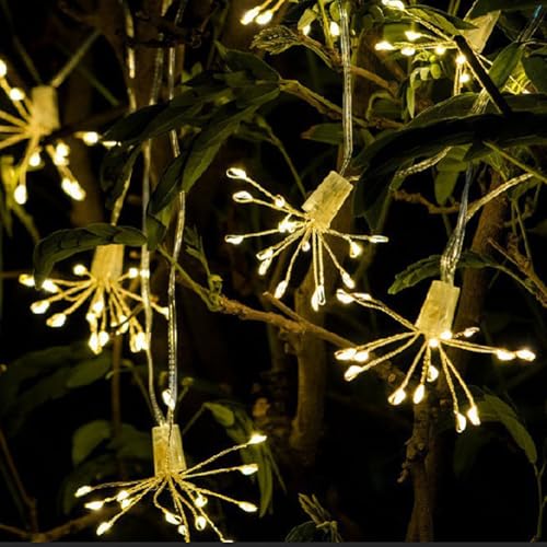 Koboko Feuerwerk Lichterkette, 1,5M 100 LED Lichterkette Pusteblume Feuerwerk Lichter, Warmweiß Lichterketten Batteriebetrieben, Dekorative Lichter für Garten, Weihnachten, Hochzeit, Party Dekoration von Koboko