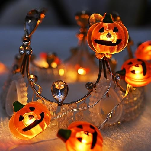 Koboko Halloween Kürbis-Lichterkette, 2 Meter, 20 LED-Lichter, Orange Koboko Halloween Kürbis-Lichterkette, 2 Meter, 20 LED-Lichter, Orange von Koboko