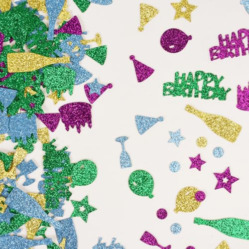 KOBOKO Happy Birthday Konfetti Tischdeko Geburtstag, Streudeko Geburtstag Frau Mann, Konfetti Geburtstag Deko, Happy Birthday Deko, Glitzer Confetti Deko Geburtstag, Geburtstagsdeko Tisch von Koboko
