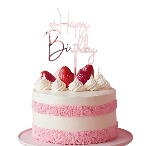 KOBOKO Happy Birthday Cake Topper, Acryl Tortendeko Geburtstag, Roségold Kuchen Deko Geburtstag, Happy Birthday Tortendeko, Happy Birthday Torten Topper Geburtstag Mädchen Jungen Frau Mann 10X14,5cm KOBOKO Happy Birthday Cake Topper, Acryl Tortendeko Geburtstag, Roségold Kuchen Deko Geburtstag, Happy Birthday Tortendeko, Happy Birthday Torten Topper Geburtstag Mädchen Jungen Frau Mann 10X14,5cm von Koboko