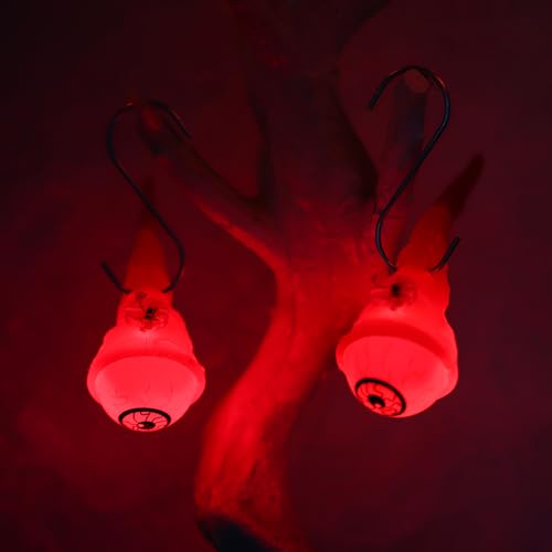 Koboko LED Halloween Augapfel Deko-Lichter, Rot, 2 Stück, Gruselige Beleuchtung von Koboko