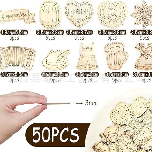 Koboko Oktoberfest Holz-Konfetti, 100 Stück, 10 Designs, 3mm Dicke, Tischdeko Koboko Oktoberfest Holz-Konfetti, 100 Stück, 10 Designs, 3mm Dicke, Tischdeko von Koboko