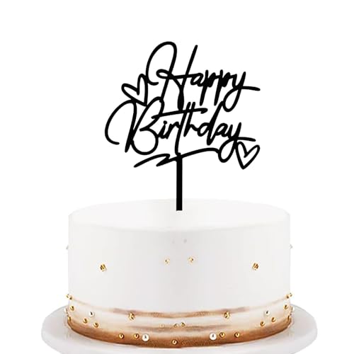 Koboko Happy Birthday Tortendeko Schwarz, Acryl Tortendeko Geburtstag, Happy Birthday Cake Topper, Kuchendeko Geburtstag, Kuchen Topper Geburtstag Mädchen Jungen Frauen Mann, Torten Topper 10X14,5cm Koboko Happy Birthday Tortendeko Schwarz, Acryl Tortendeko Geburtstag, Happy Birthday Cake Topper, Kuchendeko Geburtstag, Kuchen Topper Geburtstag Mädchen Jungen Frauen Mann, Torten Topper 10X14,5cm von Koboko