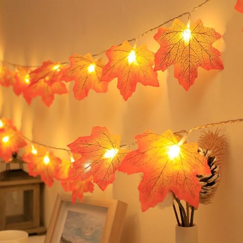 Koboko Ahornblätter Lichterkette Herbst, 3M 20LED Herbst Deko Lichterkette, Ahornblatt Girlande Lichterketten Batteriebetrieben, Herbst Lichterketten für Herbstdeko Erntedankfest Halloween Party Deko Koboko Ahornblätter Lichterkette Herbst, 3M 20LED Herbst Deko Lichterkette, Ahornblatt Girlande Lichterketten Batteriebetrieben, Herbst Lichterketten für Herbstdeko Erntedankfest Halloween Party Deko von Koboko