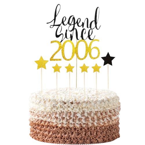 KOBOKO Tortendeko 18 Geburtstag Junge Mädchen, ''Legend Since 2006'' 18.Geburtstag Deko, Happy 18th Birthday Cake Topper für 18 Geburstagstorte Deko Jungen Mädchen Mann Frau KOBOKO Tortendeko 18 Geburtstag Junge Mädchen, ''Legend Since 2006'' 18.Geburtstag Deko, Happy 18th Birthday Cake Topper für 18 Geburstagstorte Deko Jungen Mädchen Mann Frau von Koboko