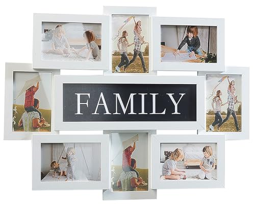 Kobolo Bilderrahmen Bilderhalter Collage Family für 8 Bilder aus Holz in weiß 10x15cm von Kobolo