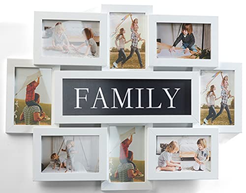 Kobolo Bilderrahmen Bilderhalter Collage Family für 8 Bilder aus Holz in weiß 10x15cm von Kobolo