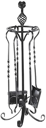 Kobolo Kaminbesteck mit Schaufel Schürhaken Besen Zange Metall schwarz Kobolo Kaminbesteck mit Schaufel Schürhaken Besen Zange Metall schwarz von Kobolo
