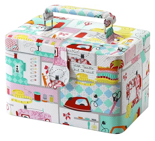 Kobolo Nähkästchen Nähkorb Nähkörbchen Nähkasten - Textil - pink mint bunt - 25x17x18 cm Kobolo Nähkästchen Nähkorb Nähkörbchen Nähkasten - Textil - pink mint bunt - 25x17x18 cm von Kobolo