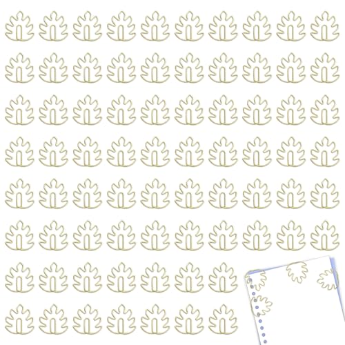 Büroklammern, Blatt-Design, goldene Büroklammern, Seitenmarkierungen, lustige, niedliche Büroklammern, Blatt-Lesezeichen für Schule, Büro, Hochzeit, Einladung, Dekoration, 80 Stück von Koceci