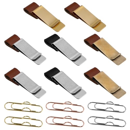 Koceci Stifthalter für Notizbuch, Leder-Stifthalter und Metall-Clips, Reise-Notizbuch-Zubehör für Tagebuch, Planer, Buch, Klemmbrett, Papier (7 Farben) von Koceci