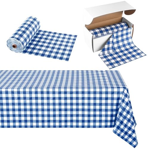 Kochorie 137 cm x 90 m, blau karierte Kunststoff-Tischdeckenrolle, Einweg-Tischdecke, Kunststoff-Tischdecken-Rolle mit einfachem Gleitschneider, für Picknick/Heimessen/Frühlingsparty Kochorie 137 cm x 90 m, blau karierte Kunststoff-Tischdeckenrolle, Einweg-Tischdecke, Kunststoff-Tischdecken-Rolle mit einfachem Gleitschneider, für Picknick/Heimessen/Frühlingsparty von Kochorie