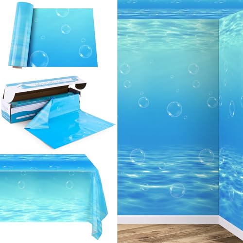 Kochorie Kunststoff-Tischdecke mit Ozeanwellen, 137 cm x 30 m, Rolle in Schiebebox, Tischabdeckung, blauer Wasserdruck, Hintergrund, Pinnwand, Kunststoffrolle für Strand, Pool, Geburtstagsparty Kochorie Kunststoff-Tischdecke mit Ozeanwellen, 137 cm x 30 m, Rolle in Schiebebox, Tischabdeckung, blauer Wasserdruck, Hintergrund, Pinnwand, Kunststoffrolle für Strand, Pool, Geburtstagsparty von Kochorie
