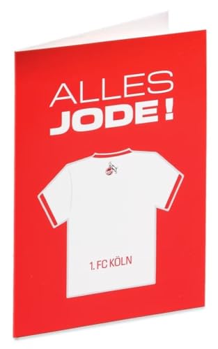 1. FC Köln Grußkarte - Alles Jode! - rot Karte Trikot Glückwunschkarte Klappkarte - Plus Lesezeichen I love Köln von Köln Cologne
