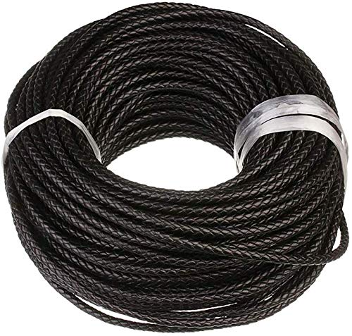 Lederband Lederschnur geflochten - Durchmesser 4 mm/Farbe Schwarz/Länge 1m von König Design